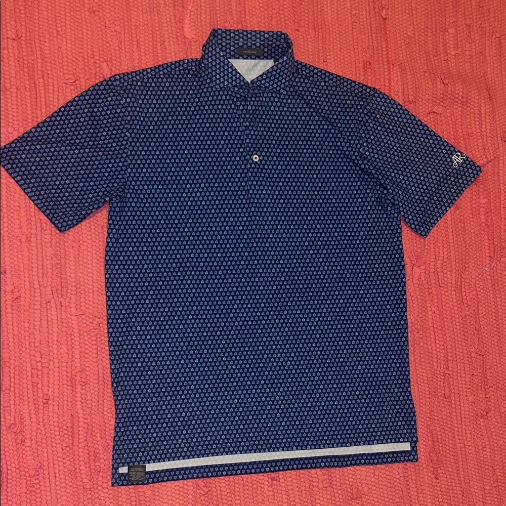 Turtleson Addison Reserve Stylish Blue Geometric Polo by Peter Millar